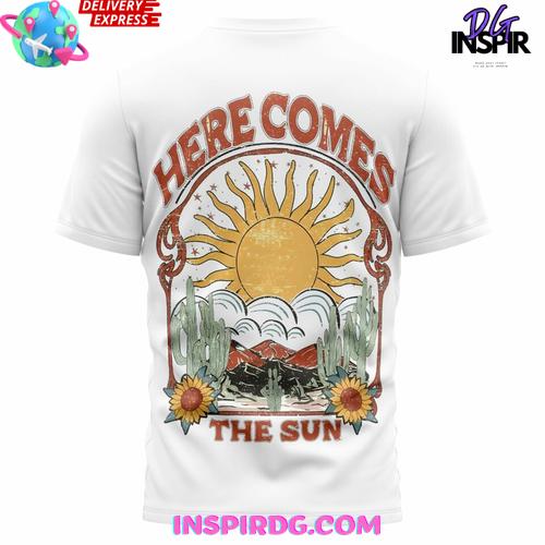 The Beatles “Here Comes The Sun” Retro Graphic White Edition T-Shirt - Image 3